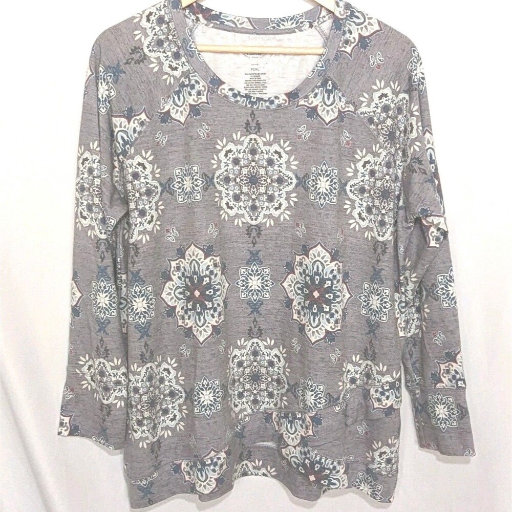 St John’s Bay Lightweight Gray Long Sleeve Top Women’s PXXL Soft Knit Pullover